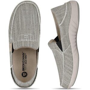 👑Closed Toe Loafers Sneakers Men's Gray Canvas Slip On Orthopedic Lightweight